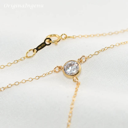 Gold Y Necklace Gold Filled Choker  Handmade Jewelry Zircon Pendants Collier Femme Kolye Collares Boho Necklace For Women
