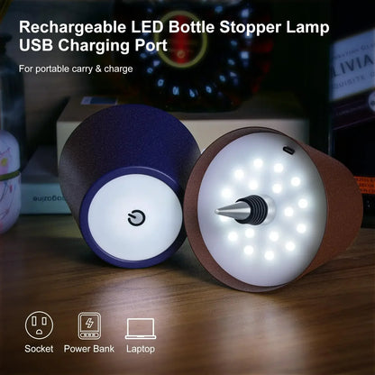 Lampe de table en forme de bouteille sans fil, commande tactile, 3 couleurs, gradation en continu, veilleuse adaptée au bar,