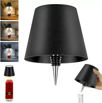 Lampe de table en forme de bouteille sans fil, commande tactile, 3 couleurs, gradation en continu, veilleuse adaptée au bar,