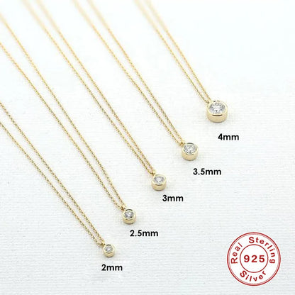 CANNER 925 Sterling Silver Necklace Women Cubic Zirconia Necklace Jewelry CZ Crystal Choker Necklace Gold Color Collier H40