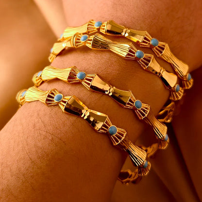 Dubai Gold Plated Bangles For Women Fashion Round Bracelet Flower Bracelet Feast Bijoux