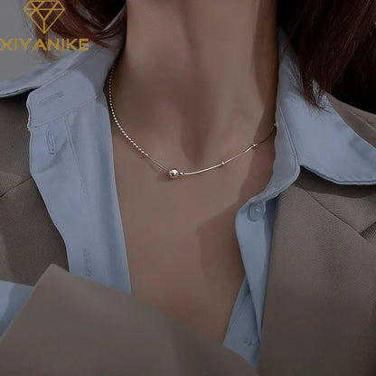 XIYANIKE Beaded Chocker Chain Necklace For Women Girl Clavicle Choker Luxury Fashion New Jewelry Ladies Gift Party collier femme