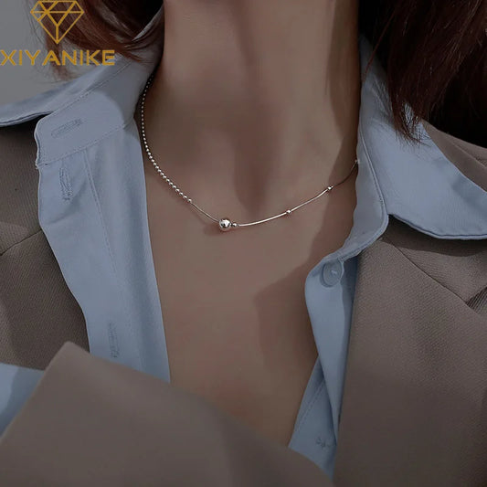 XIYANIKE Beaded Chocker Chain Necklace For Women Girl Clavicle Choker Luxury Fashion New Jewelry Ladies Gift Party collier femme