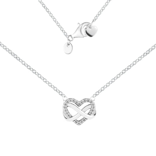 Sparkling Infinity Heart Collier Necklace Ketten Fashion S925 New Sterling Silver Collier Choker Jewelry Female Chain Necklaces