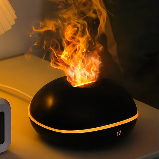 High Quality Aroma Diffuser Essential Oil Lamp 200ml USB Portable Air Humidifier with Color Flame Night Light