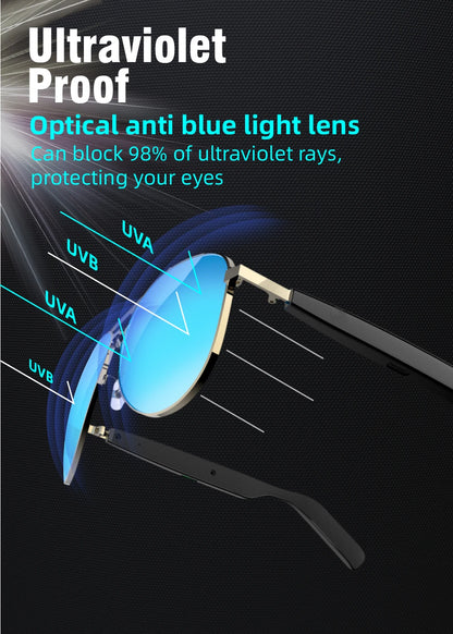 Bluetooth 5.4 Glasses Headphones Wireless Glasses Earphones Air Conduction Headsets HiFi Noise Reduction Earbuds Outdoor Sport