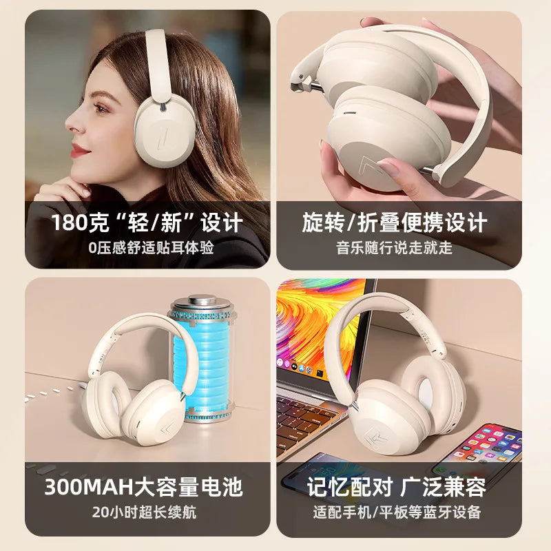 Bluetooth Music Headset New Over-the-Ear Wireless Headphones Versatile for High-Power Sports Mobile Headphones