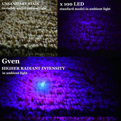 UV Flashlight 100LEDs LGUIY UV Light Torch Lamp 395nm Ultraviolet Blacklight Pet Dog Cat Bug Detector with UV Protection Glasses