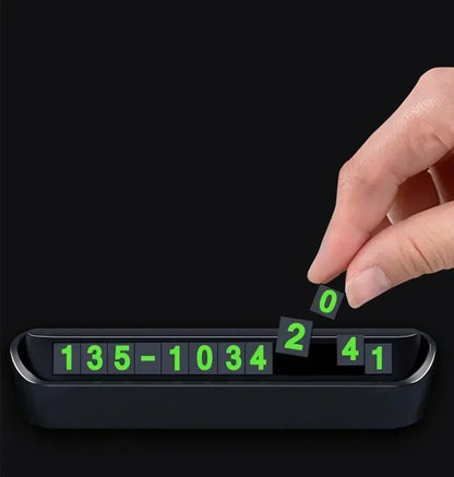Car Accessories Mini Portable Telephone Number Plate With Switch Phone Number Business Card Temporary Parking Card Plate