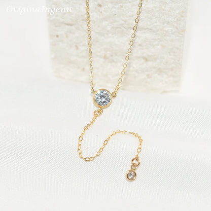Gold Y Necklace Gold Filled Choker  Handmade Jewelry Zircon Pendants Collier Femme Kolye Collares Boho Necklace For Women