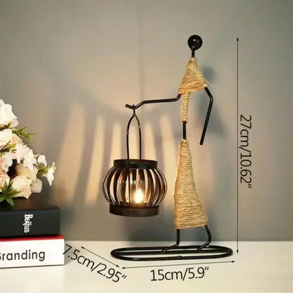 Rustic Wedding Table Centerpiece Decor Living Room Human Figurines Candlestick Gifts Candle Holders Home Decoration Accessories