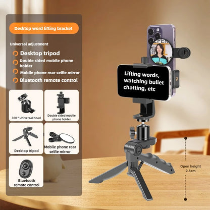 Phone Teleprompter Prompter Clip for Phone Live Broadcast Desktop Handheld Stand Video Subtitle Speech Read Tripod Accessories