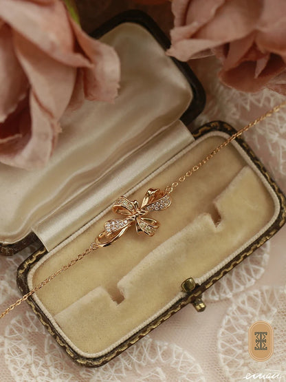 Bracelet French Bow Bracelet Silver-plated Light Luxury Niche High-end Sense Retro Temperament