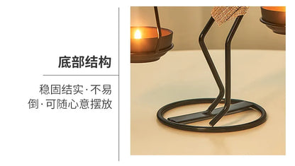 Rustic Wedding Table Centerpiece Decor Living Room Human Figurines Candlestick Gifts Candle Holders Home Decoration Accessories