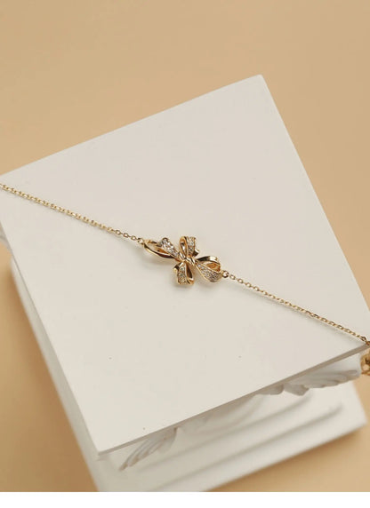 Bracelet French Bow Bracelet Silver-plated Light Luxury Niche High-end Sense Retro Temperament