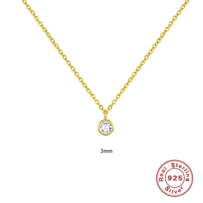 CANNER 925 Sterling Silver Necklace Women Cubic Zirconia Necklace Jewelry CZ Crystal Choker Necklace Gold Color Collier H40