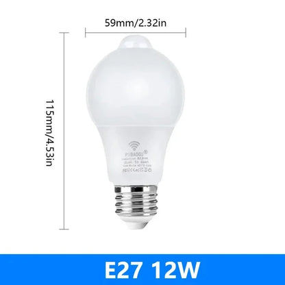 Motion Sensor Light 220V 110V E27 6W 9W 12W 15W 18W 20W LED Lamp Auto Smart Infrared Bulb Energy Saving Bombillas Home Porch
