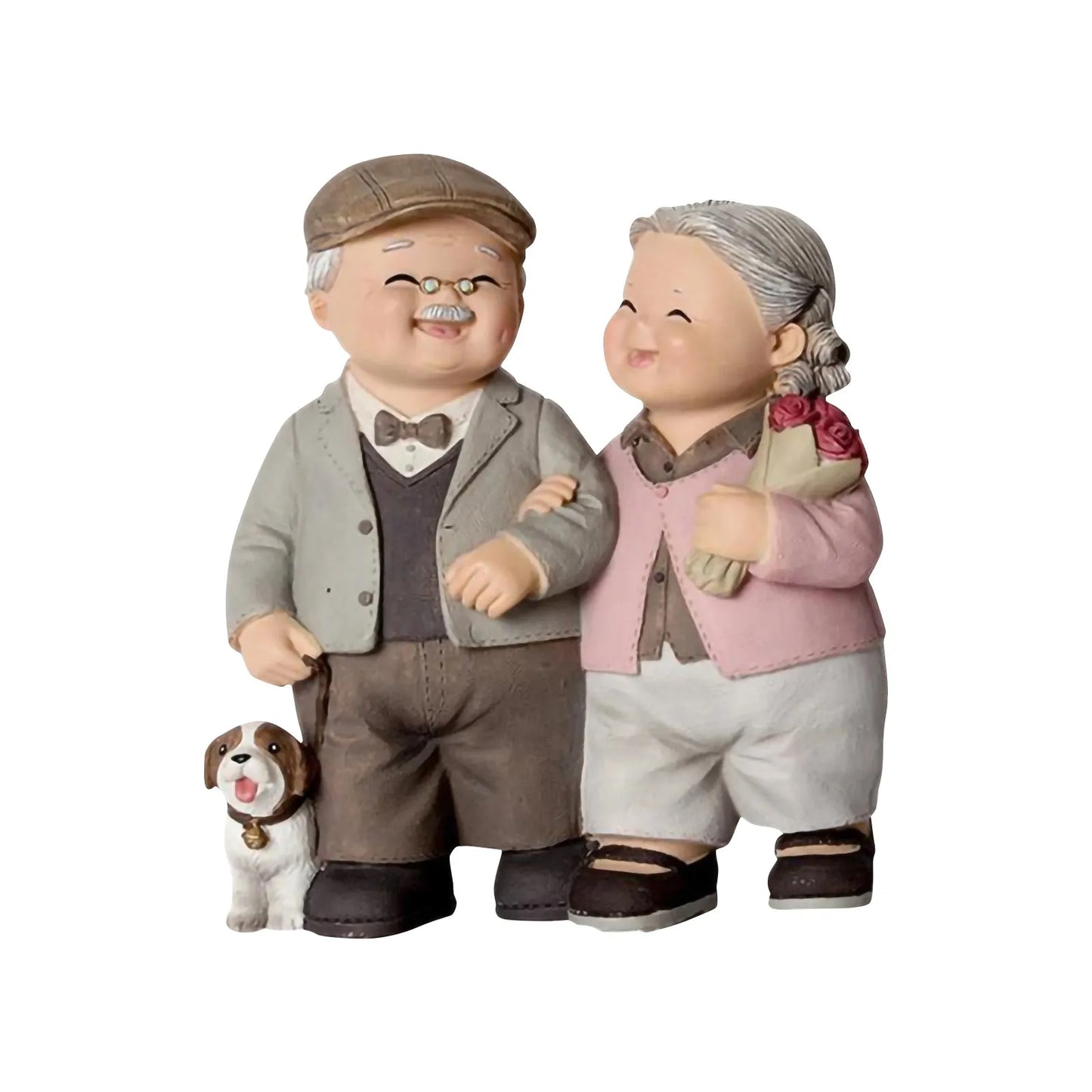 Cute Mini Grandpa Grandma Walking Decoration Desktop Ornament Suitable As An Unforgettable Wedding Anniversary Gift
