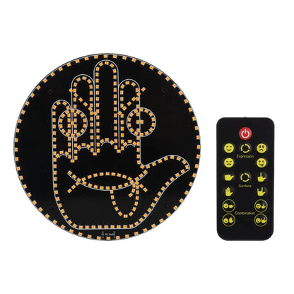Funny LED Expression Gesture Atmospere Lamp With Remote Control Multi-function Display Car Rear Windshield Ambient Mood Light