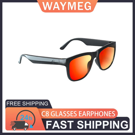 Original Lecoo C8 Glasses Earphones Wireless Bluetooth 5.0 Sunglasses Outdoor Sport Cycling Earbuds HiFi Stereo Music Headphones