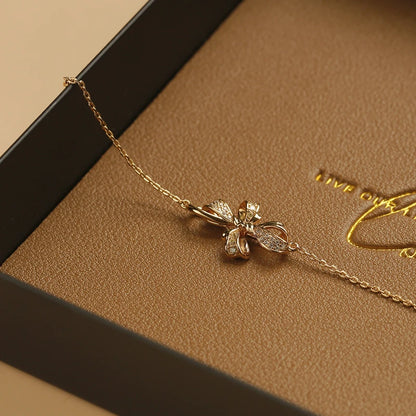 Bracelet French Bow Bracelet Silver-plated Light Luxury Niche High-end Sense Retro Temperament