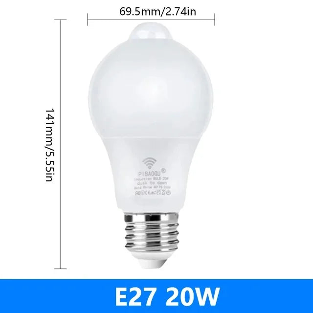 Motion Sensor Light 220V 110V E27 6W 9W 12W 15W 18W 20W LED Lamp Auto Smart Infrared Bulb Energy Saving Bombillas Home Porch