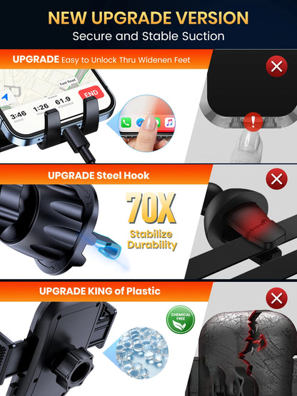 TOPK Car Phone Holder Air Vent Car Mount [Big Phone & Thick Cases] Hands Free Cell Phone Automobile Clamp Cradles for All Phones