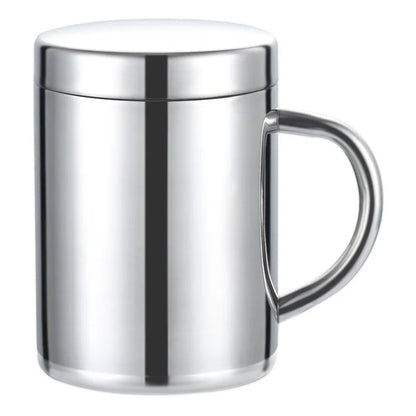 400ML Double Wall Anti Scalding Coffee Mug Insulated Portable Stainless Drink Cup Drinking Cup Steel Polishing Beer Tea Juice
