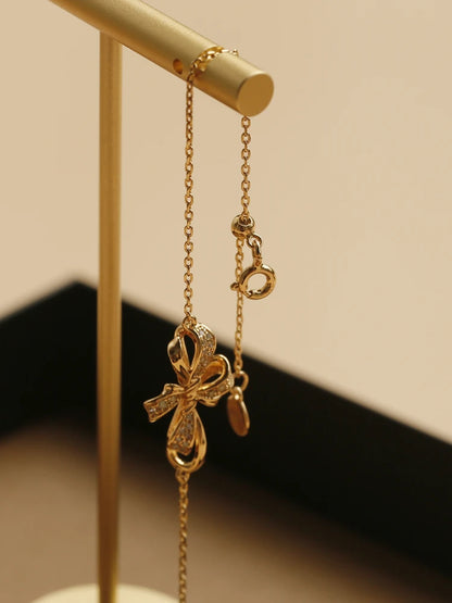 Bracelet French Bow Bracelet Silver-plated Light Luxury Niche High-end Sense Retro Temperament