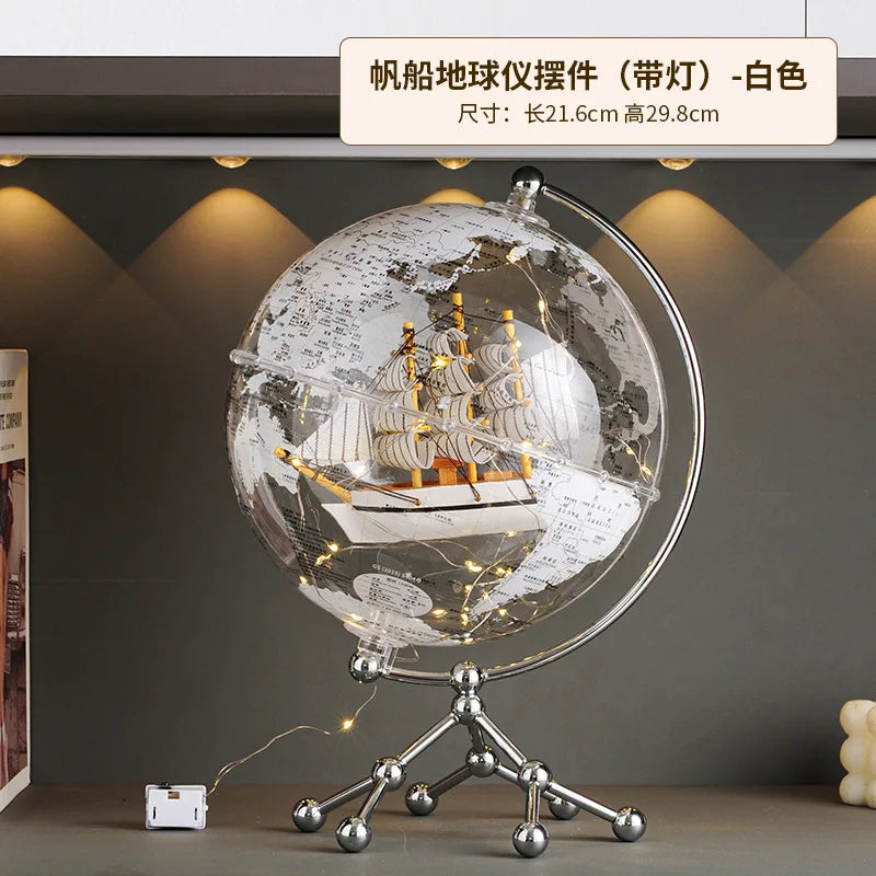 Hot Creative Globe Ornaments For Home Office Wine Cabinet Tv Cabinet Living Room Good Atmosphere High-End Decorations Gift