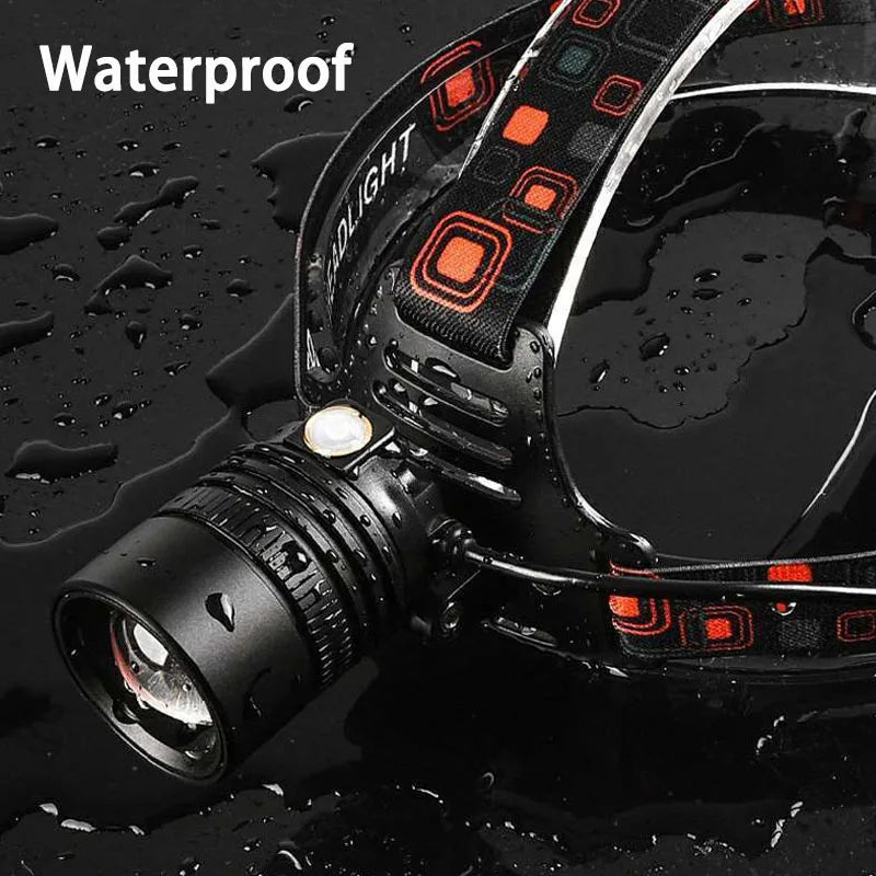 Powerful LED Headlamp Aluminium Alloy Headlight Led Head High Lumen Rechargeable Led Headlamp Camping Searching Hunting Fishing