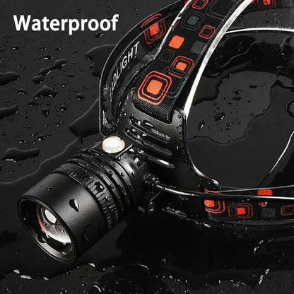 Powerful LED Headlamp Aluminium Alloy Headlight Led Head High Lumen Rechargeable Led Headlamp Camping Searching Hunting Fishing