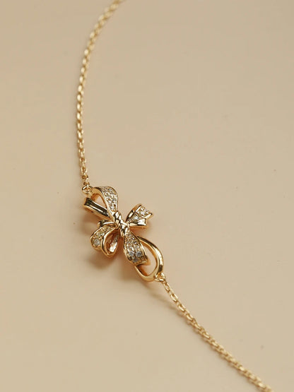 Bracelet French Bow Bracelet Silver-plated Light Luxury Niche High-end Sense Retro Temperament
