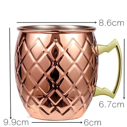 4pcs 550ml Hammered Copper Plated Moscow Mule Mug Cocktail Beer Coffee Cup Drinkware Tazas