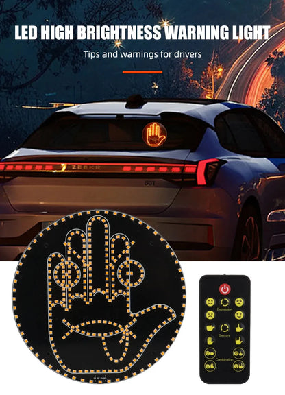 Funny LED Expression Gesture Atmospere Lamp With Remote Control Multi-function Display Car Rear Windshield Ambient Mood Light