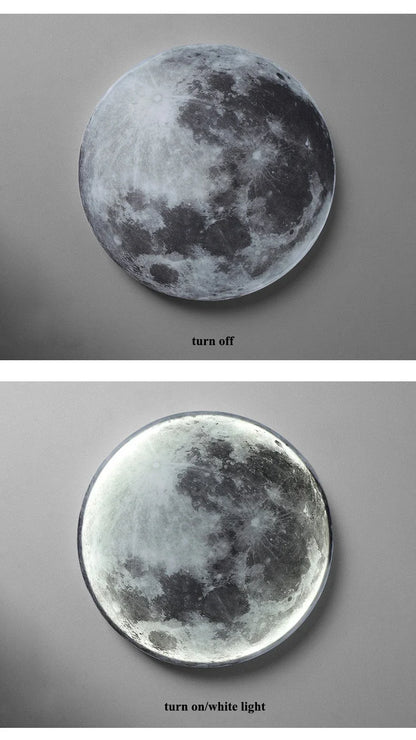 Modern 3D Moon Led Wall Lamp Living Room Background Light Home Decor Lamparas Bedroom Bedside Lighting Corridor Sconce Luminaire