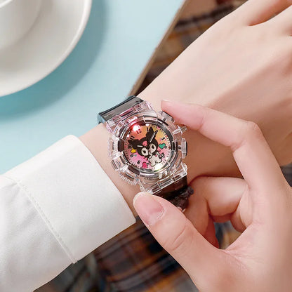 Cartoon Sanrio Kawaii Anime LED Watch Cute Kuromi Melody Pudding Dog Birthday Gifts And Christmas Thanksgiving Gift Toys New