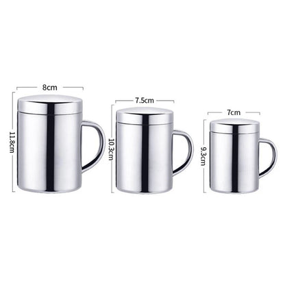 400ML Double Wall Anti Scalding Coffee Mug Insulated Portable Stainless Drink Cup Drinking Cup Steel Polishing Beer Tea Juice