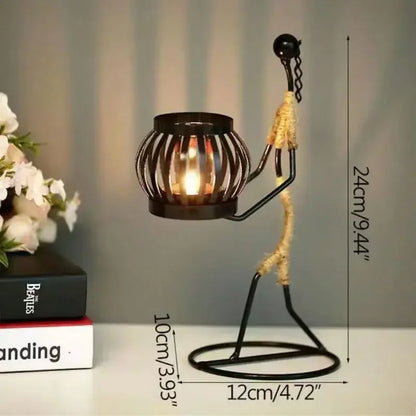 Rustic Wedding Table Centerpiece Decor Living Room Human Figurines Candlestick Gifts Candle Holders Home Decoration Accessories