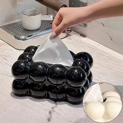 Cream tissue box, living room high-end paper box, light coffee table, creative decoration, cotton candy drawer box, household na