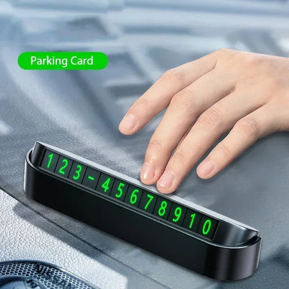 Car Accessories Mini Portable Telephone Number Plate With Switch Phone Number Business Card Temporary Parking Card Plate