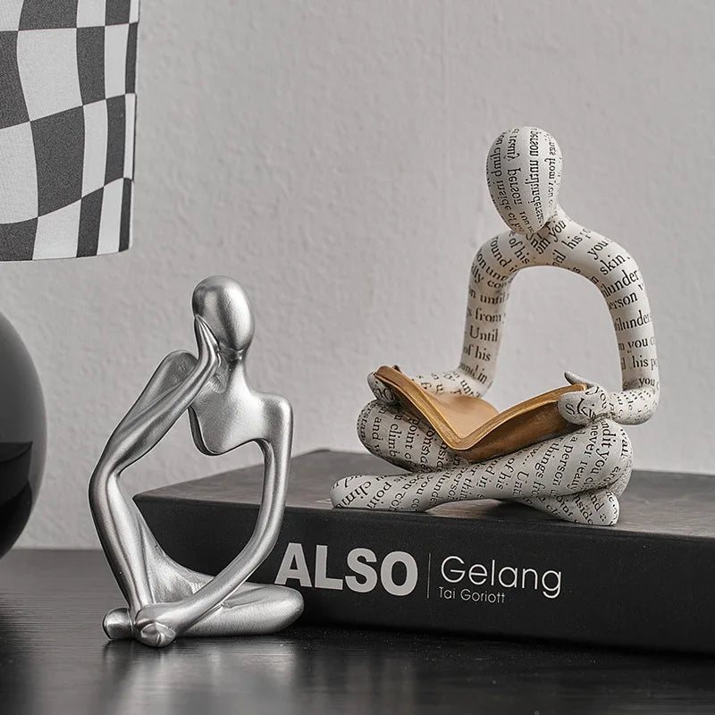 Creative Design Art Couple Figurines TV Cabinet Wine Cabinet Living Room Home Decor Soft Decoration Car Decoration