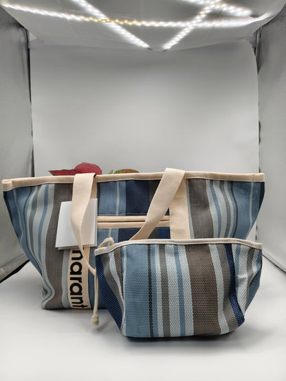 Sac tissé arc-en-ciel à la mode, sac de shopping décontracté, sac à main