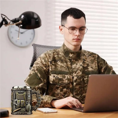 Military 3D Mug Beautiful Army Themed Creative Handmade Military Coffee Mug Gift for Veterans Kitchen Dining Drinkware