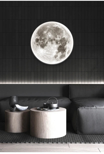 Modern 3D Moon Led Wall Lamp Living Room Background Light Home Decor Lamparas Bedroom Bedside Lighting Corridor Sconce Luminaire