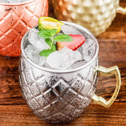 4pcs 550ml Hammered Copper Plated Moscow Mule Mug Cocktail Beer Coffee Cup Drinkware Tazas