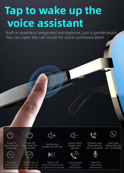 Bluetooth 5.4 Glasses Headphones Wireless Glasses Earphones Air Conduction Headsets HiFi Noise Reduction Earbuds Outdoor Sport