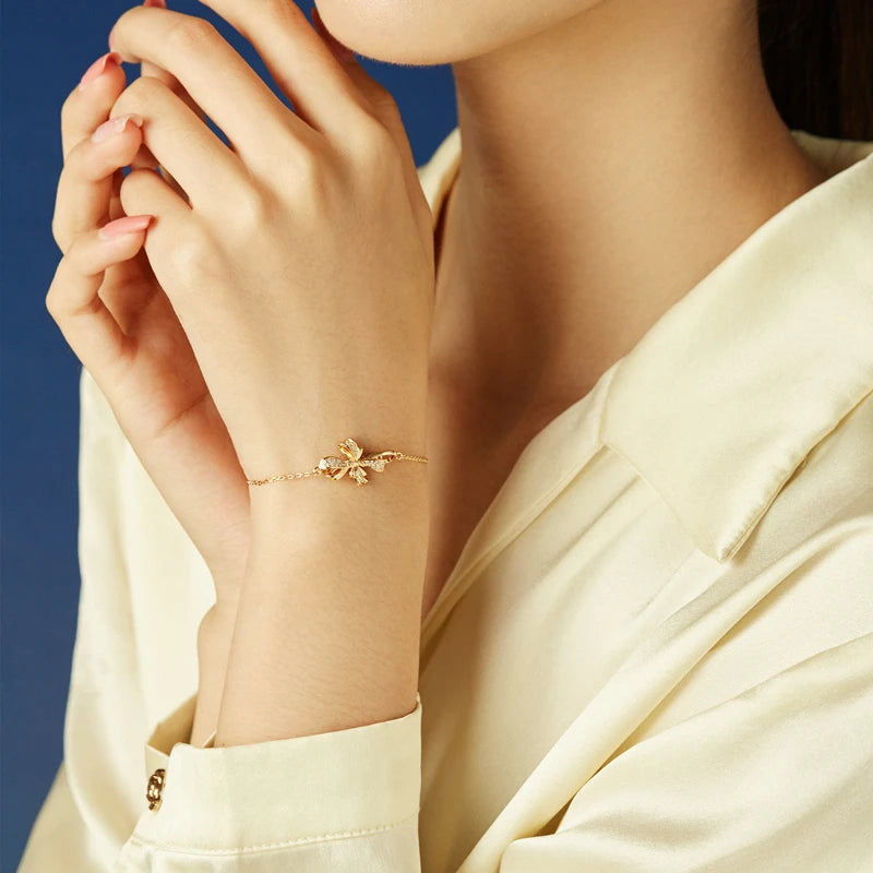 Bracelet French Bow Bracelet Silver-plated Light Luxury Niche High-end Sense Retro Temperament