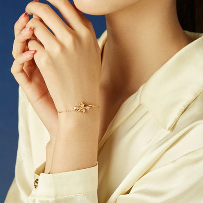 Bracelet French Bow Bracelet Silver-plated Light Luxury Niche High-end Sense Retro Temperament
