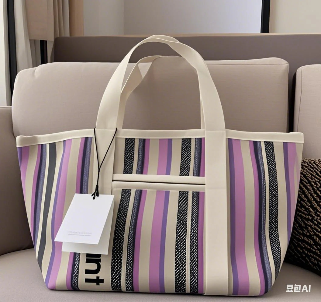 Sac tissé arc-en-ciel à la mode, sac de shopping décontracté, sac à main